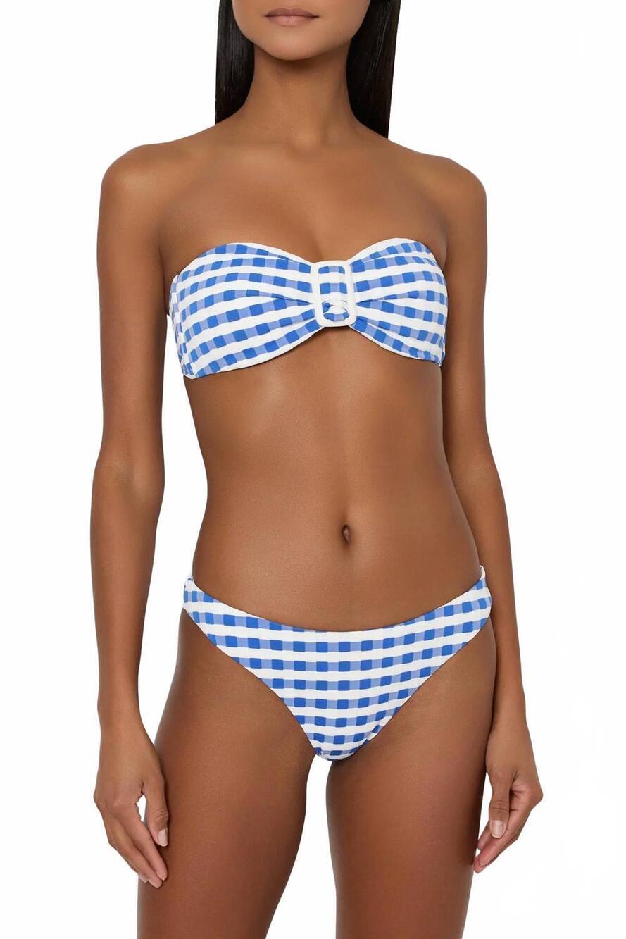 NEW MILLY margot jacquard cottage bikini bottom in blue